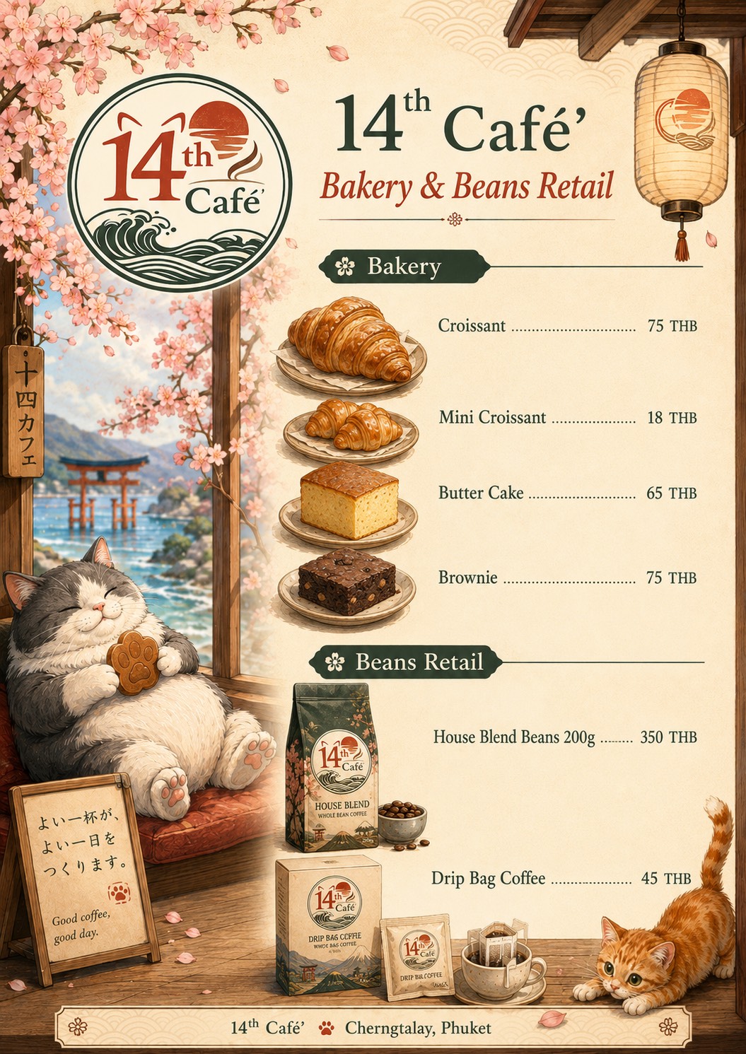 14th Cafe bakery and beans retail menu